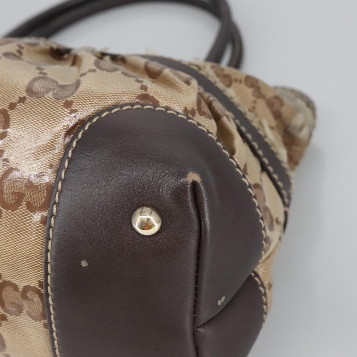 GUCCI GG Crystal Tote Bag Gold Beige 223964 100354