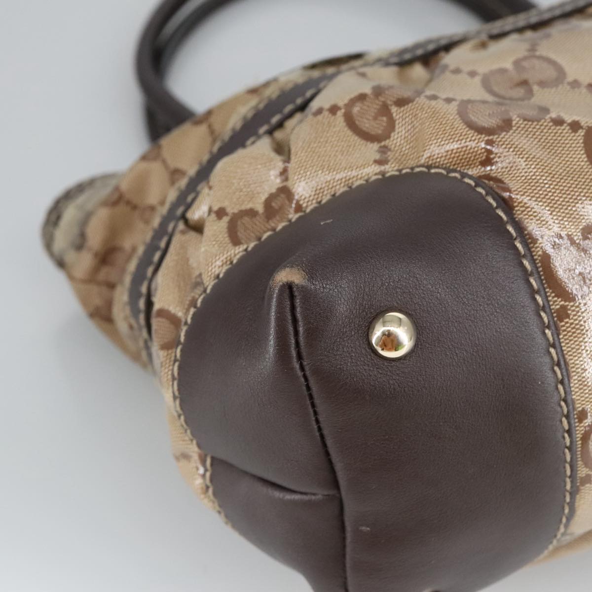 GUCCI GG Crystal Tote Bag Gold Beige 223964 100354