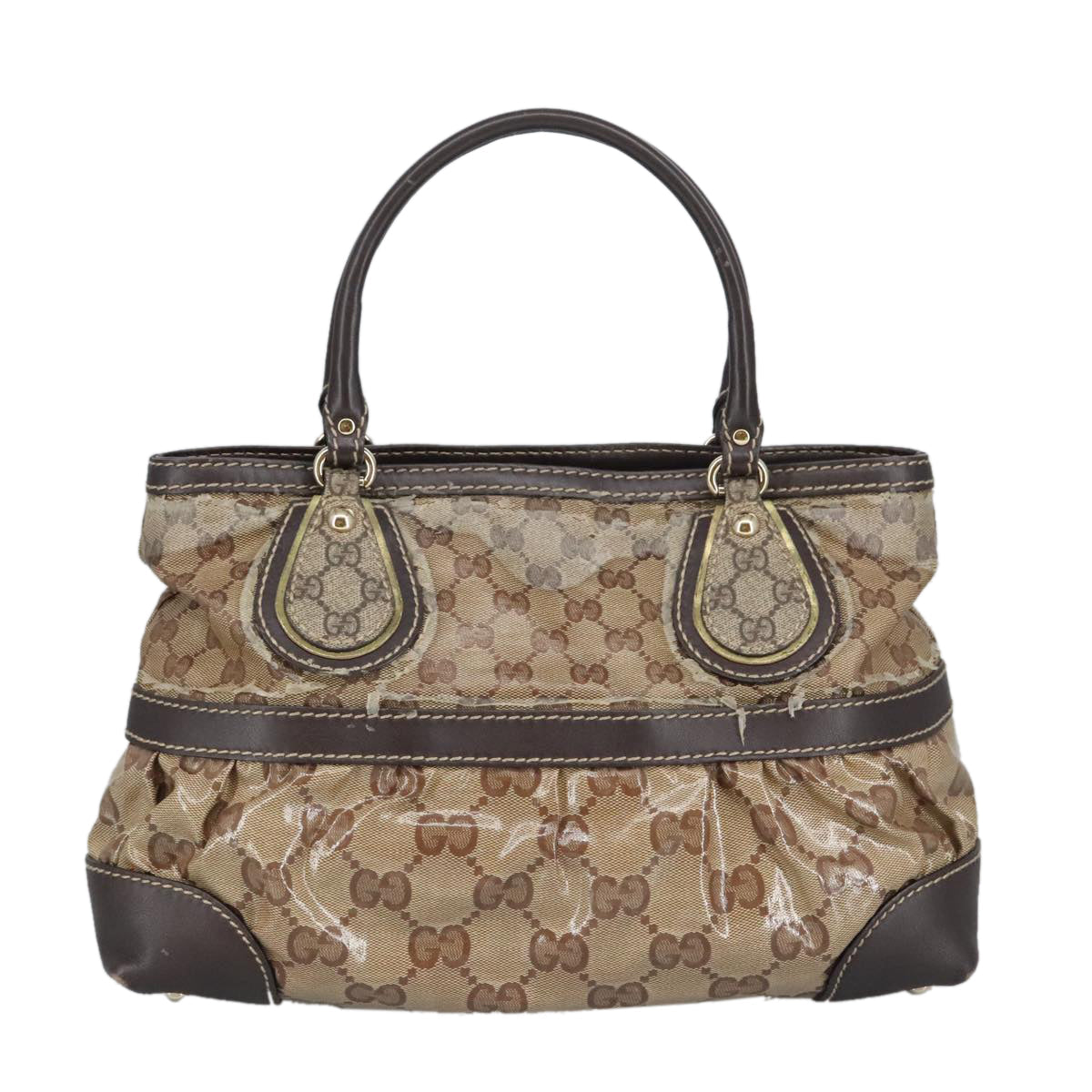 GUCCI GG Crystal Tote Bag Gold Beige 223964 100354