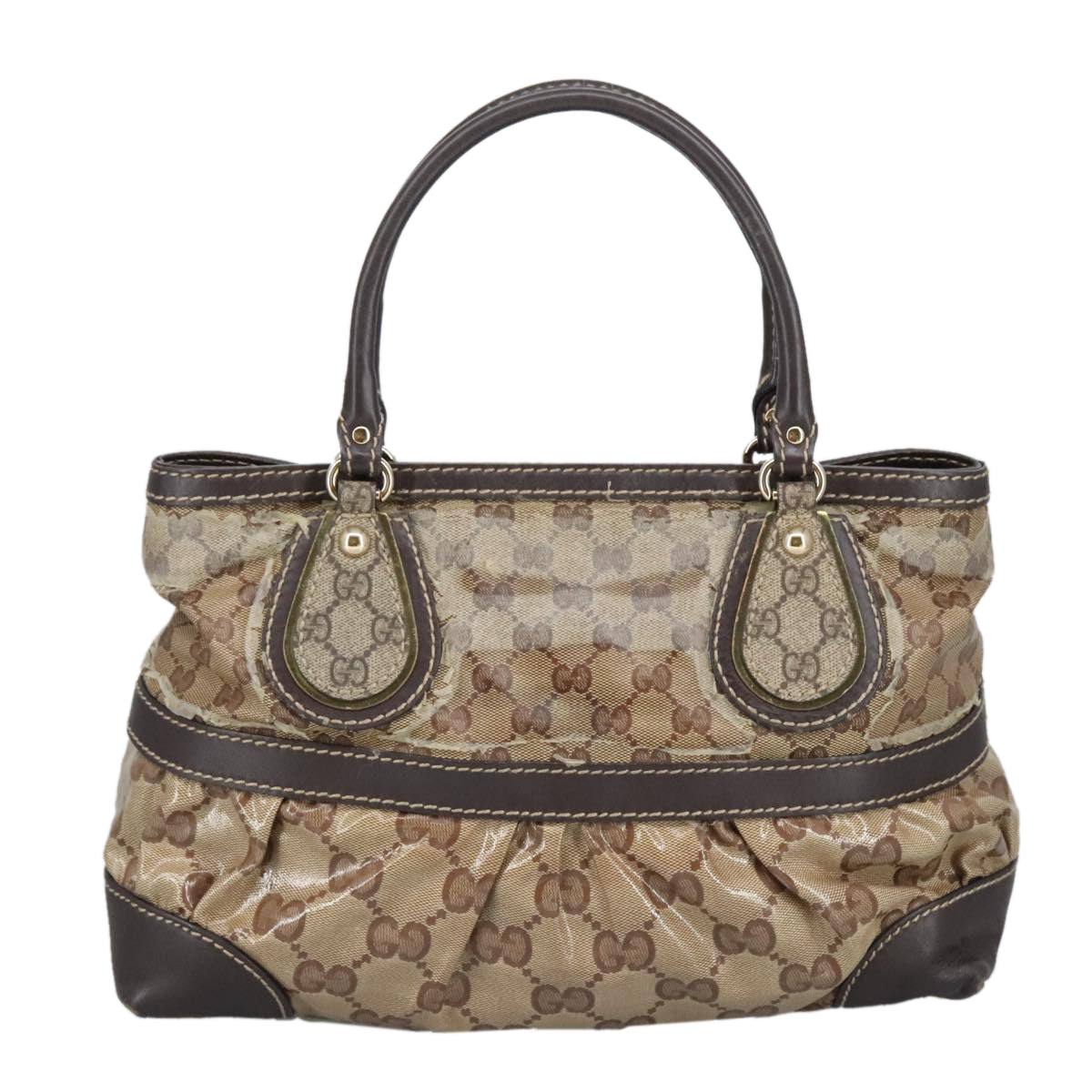 GUCCI GG Crystal Tote Bag Gold Beige 223964 100354