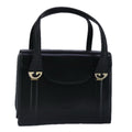 GUCCI Hand Bag Leather Black Gold 100355