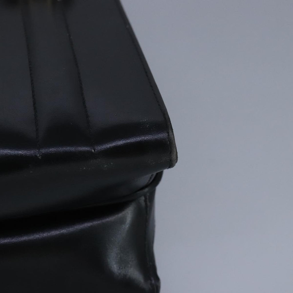 GUCCI Hand Bag Leather Black Gold 100355