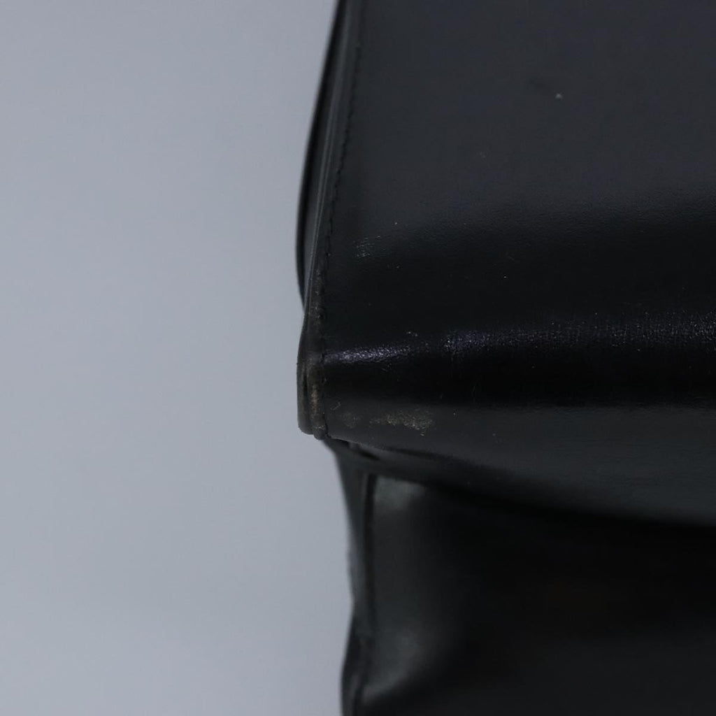 GUCCI Hand Bag Leather Black Gold 100355