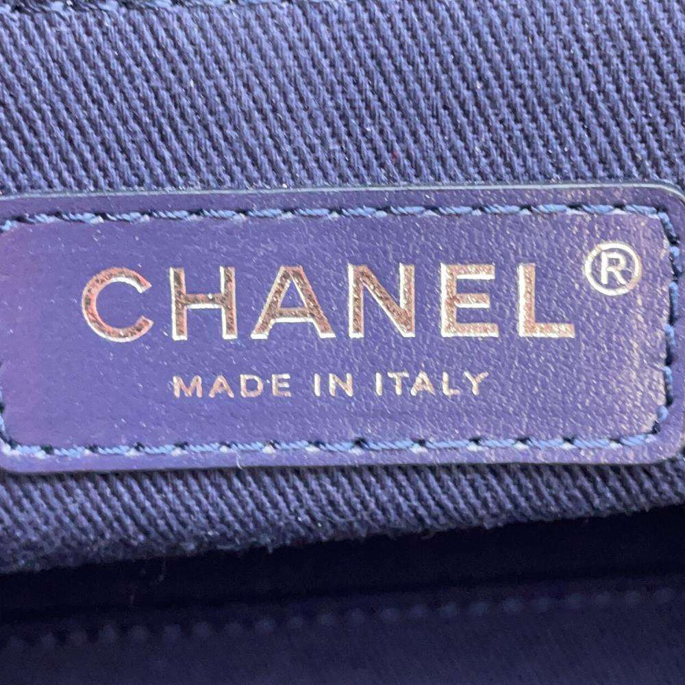CHANEL Deauville 2wayChainBag NavyA92750 Canvas Leather