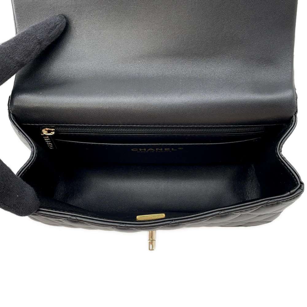 CHANEL Top handle Matelasse 2way Chain Shoulder BlackAS2431 Lambskin