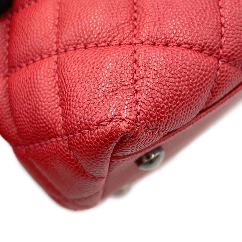 CHANEL Matelasse Coco Handle RedA92991 Caviar Leather
