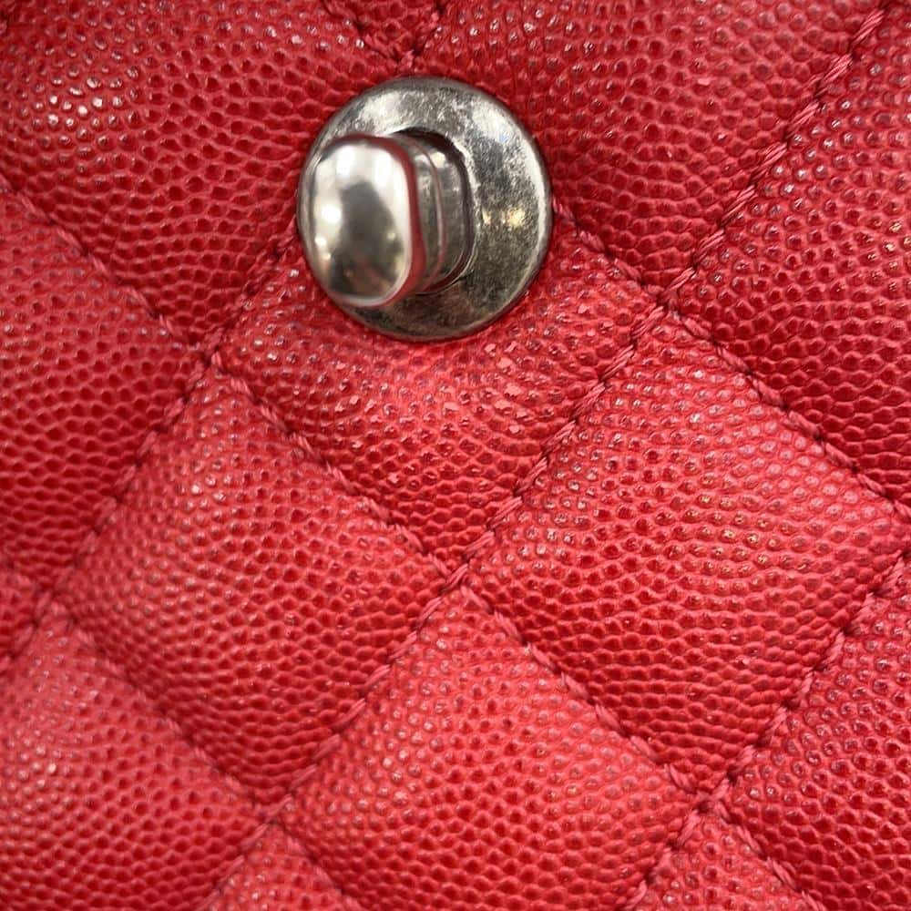 CHANEL Matelasse Coco Handle RedA92991 Caviar Leather