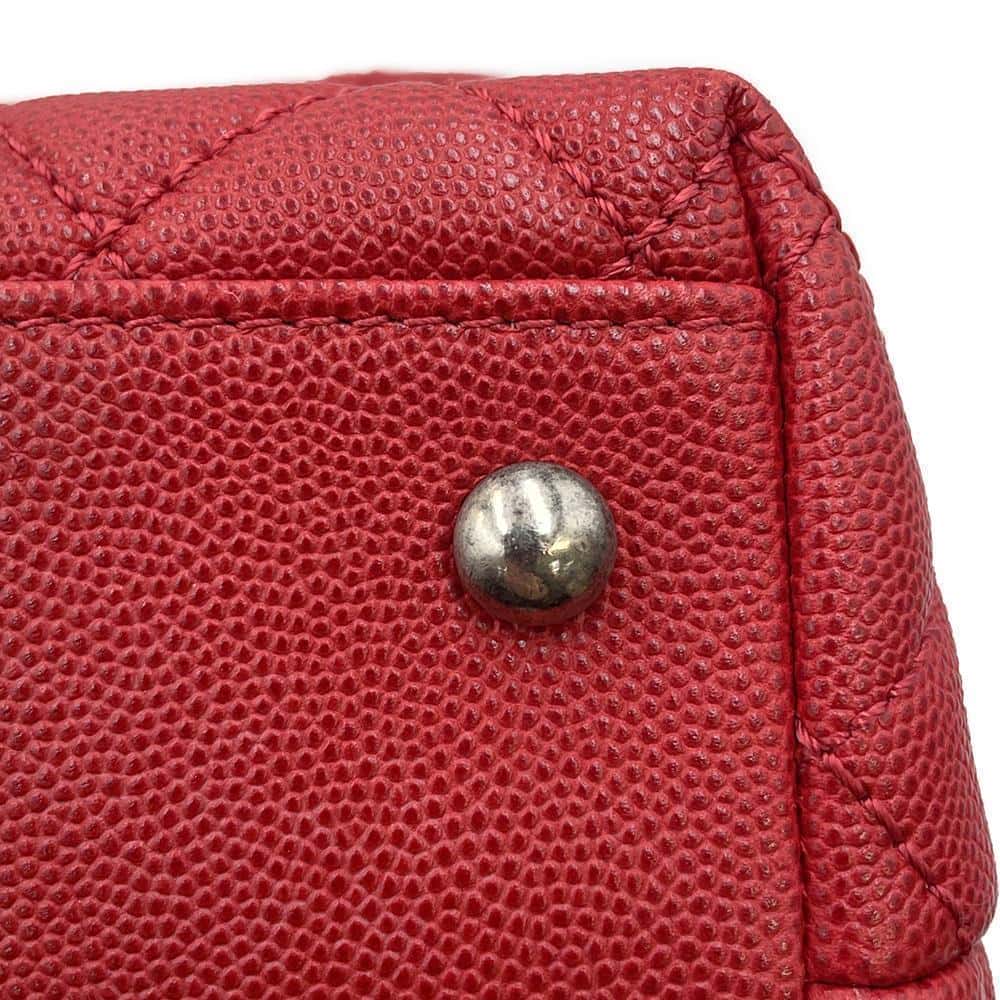 CHANEL Matelasse Coco Handle RedA92991 Caviar Leather