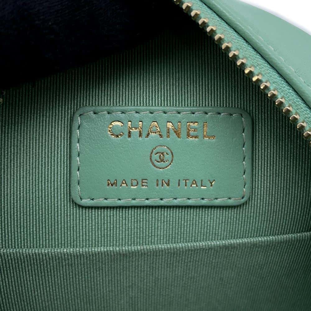 CHANEL Round Shoulder Bag Light GreenA70657 Lambskin