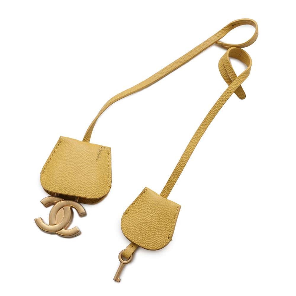 CHANEL CCFiligree  ChainShoulder YellowAS0988 Caviar Leather