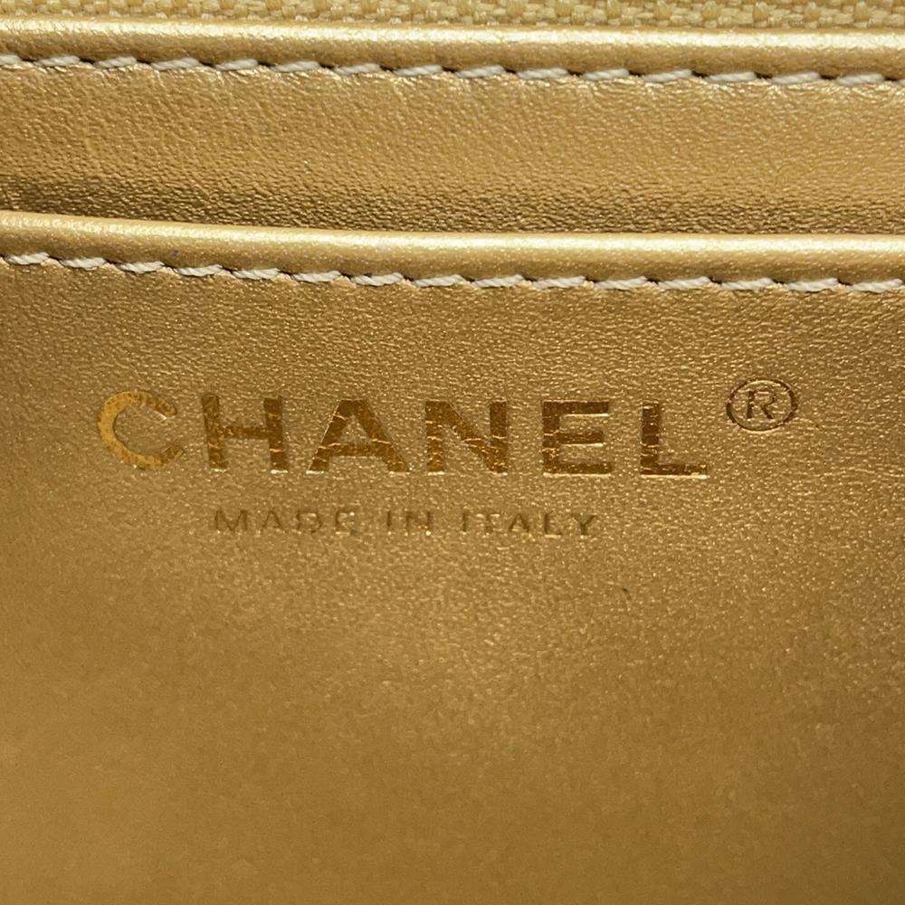 CHANEL Mini Materasse Chain Shoulder White Lambskin