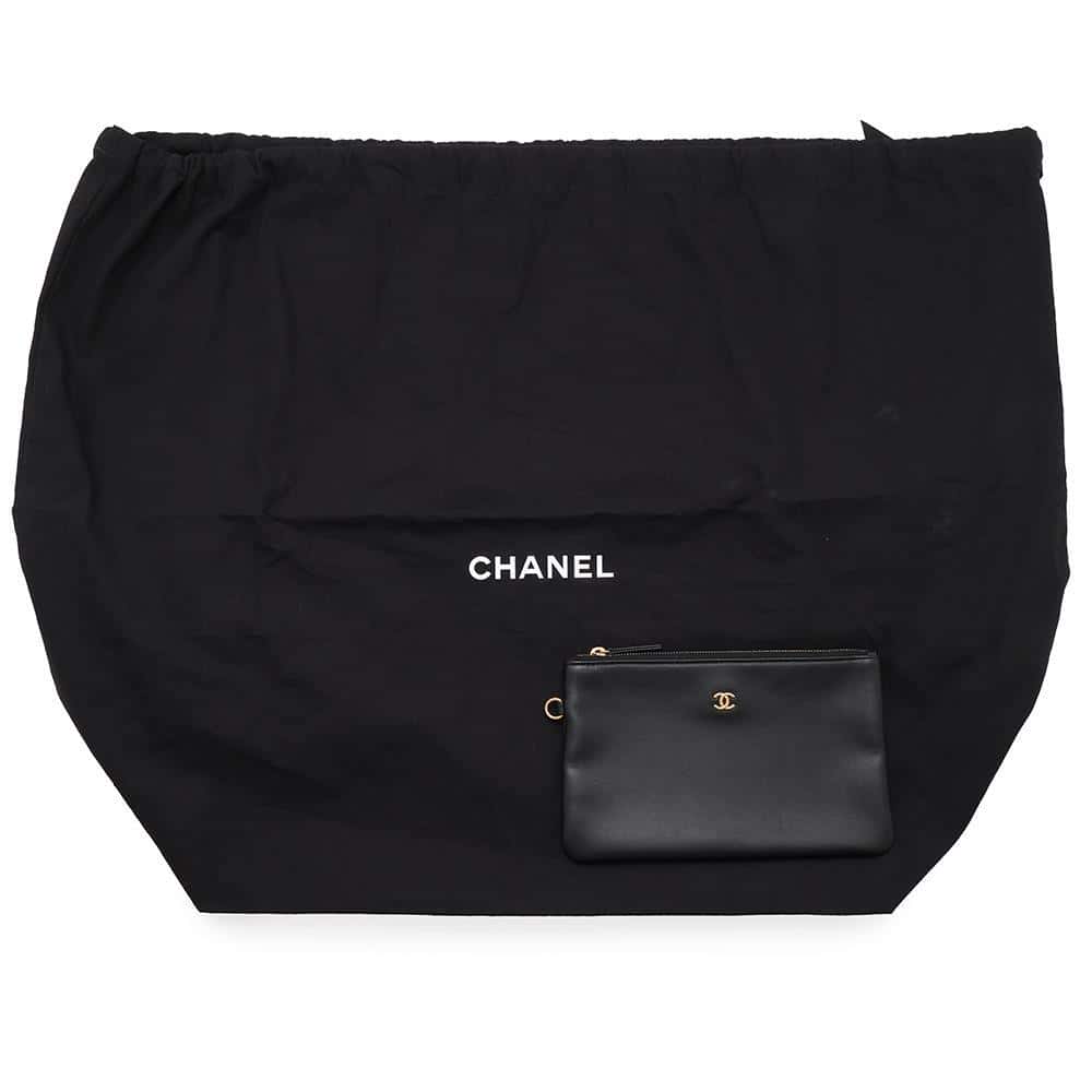 CHANEL Deauville embossed tote BlackAS3257 Lambskin Size Large