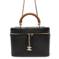 CHANEL Vanity Bag ChainShoulder Bag Black Leather
