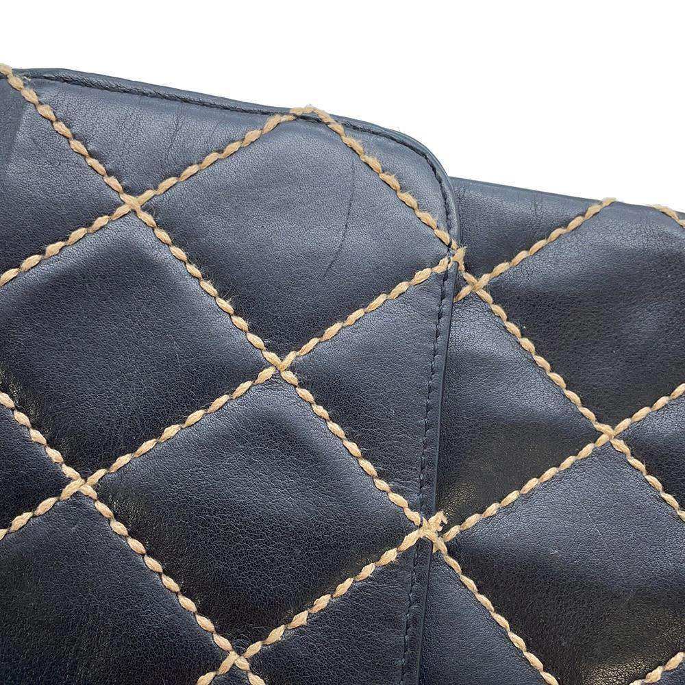 CHANEL Wild Stitch Flap Shoulder Black Leather