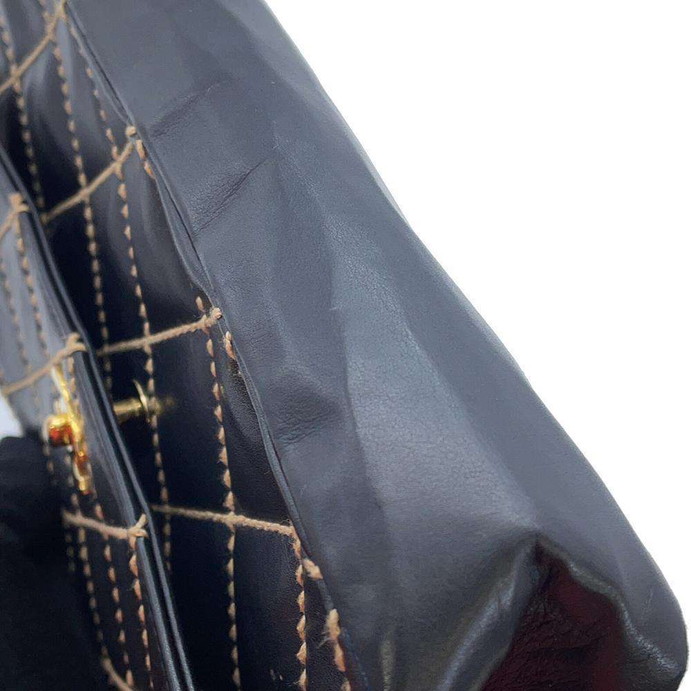 CHANEL Wild Stitch Flap Shoulder Black Leather