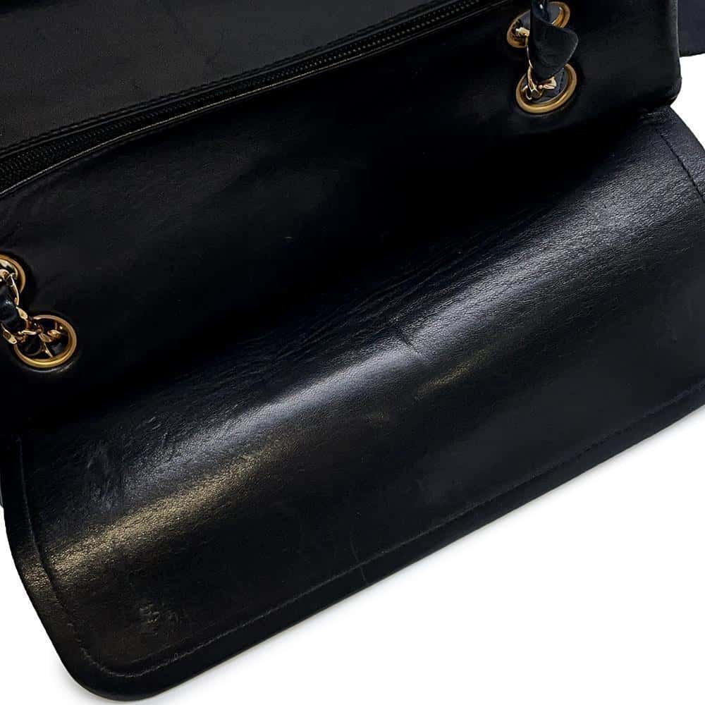 CHANEL Double Flap Matelasse ChainShoulder BlackA01112 Lambskin Size 25