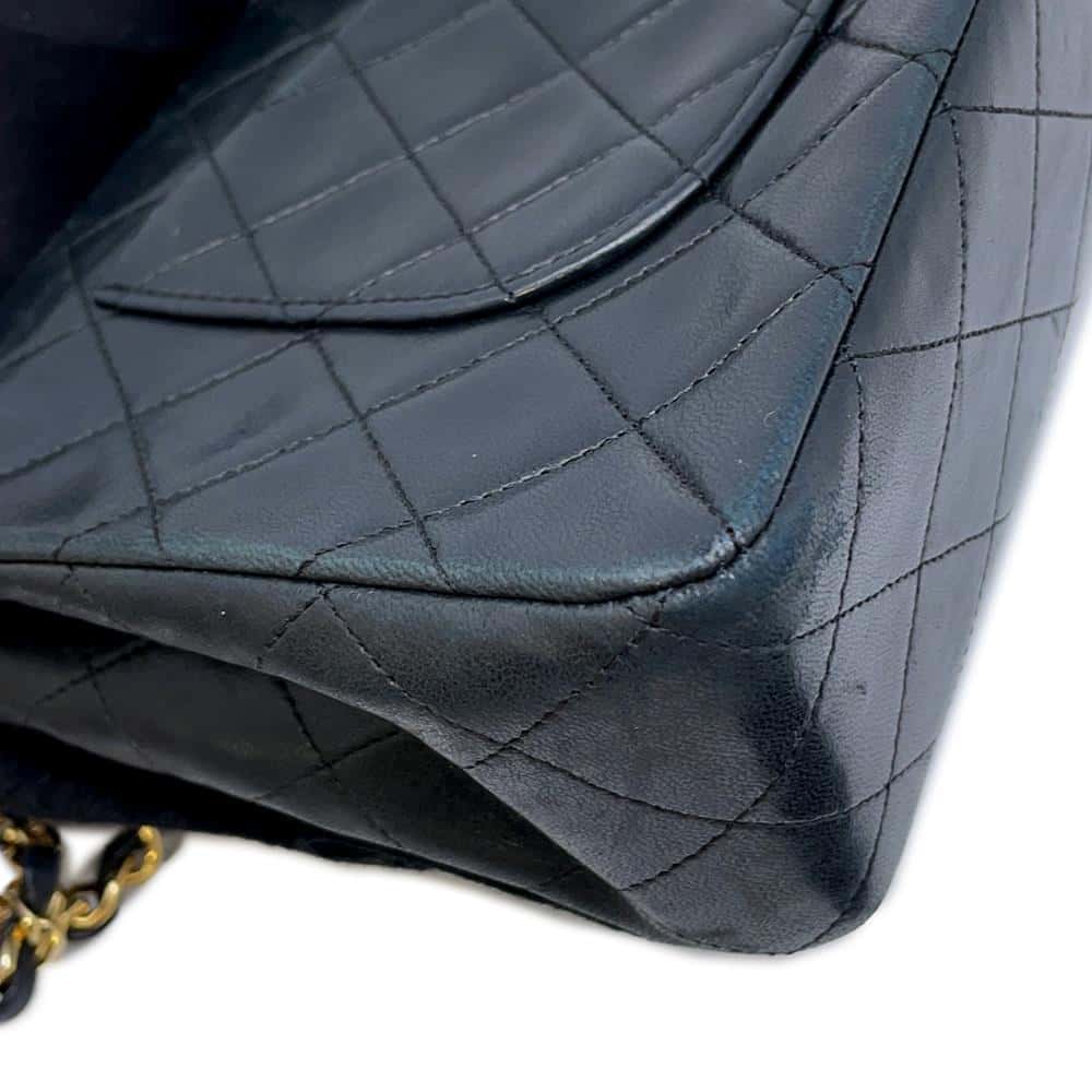 CHANEL Double Flap Matelasse ChainShoulder BlackA01112 Lambskin Size 25