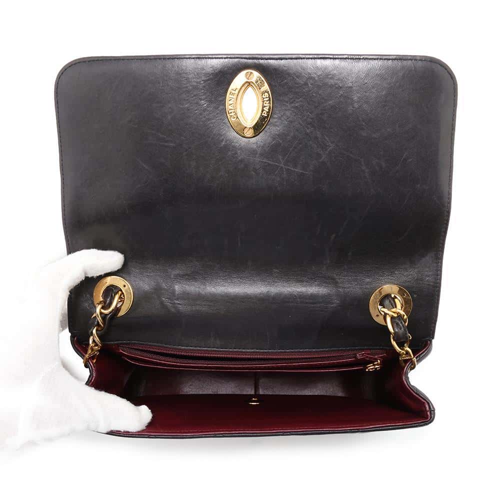 CHANEL Jumbo Matelasse Shoulder Bag Black Lambskin
