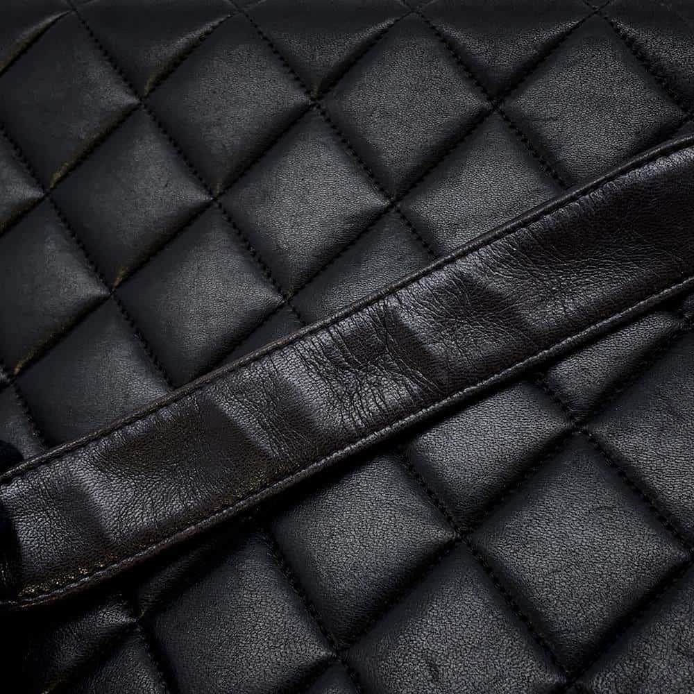 CHANEL Jumbo Matelasse Shoulder Bag Black Lambskin