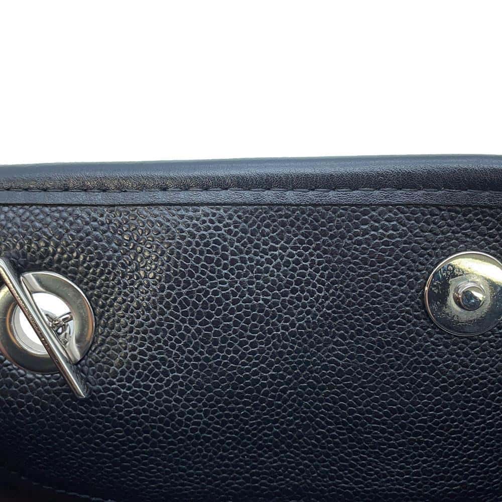 CHANEL French Riviera Chain Tote Black Caviar Leather