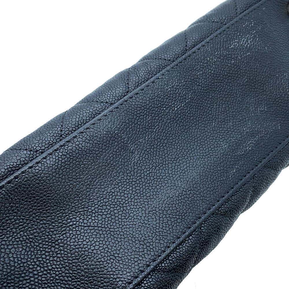 CHANEL French Riviera Chain Tote Black Caviar Leather