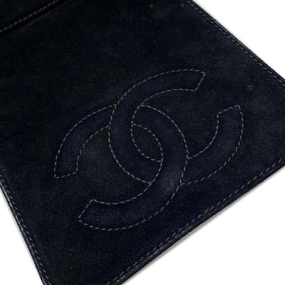CHANEL CC Logo ChainShoulder Black Velour