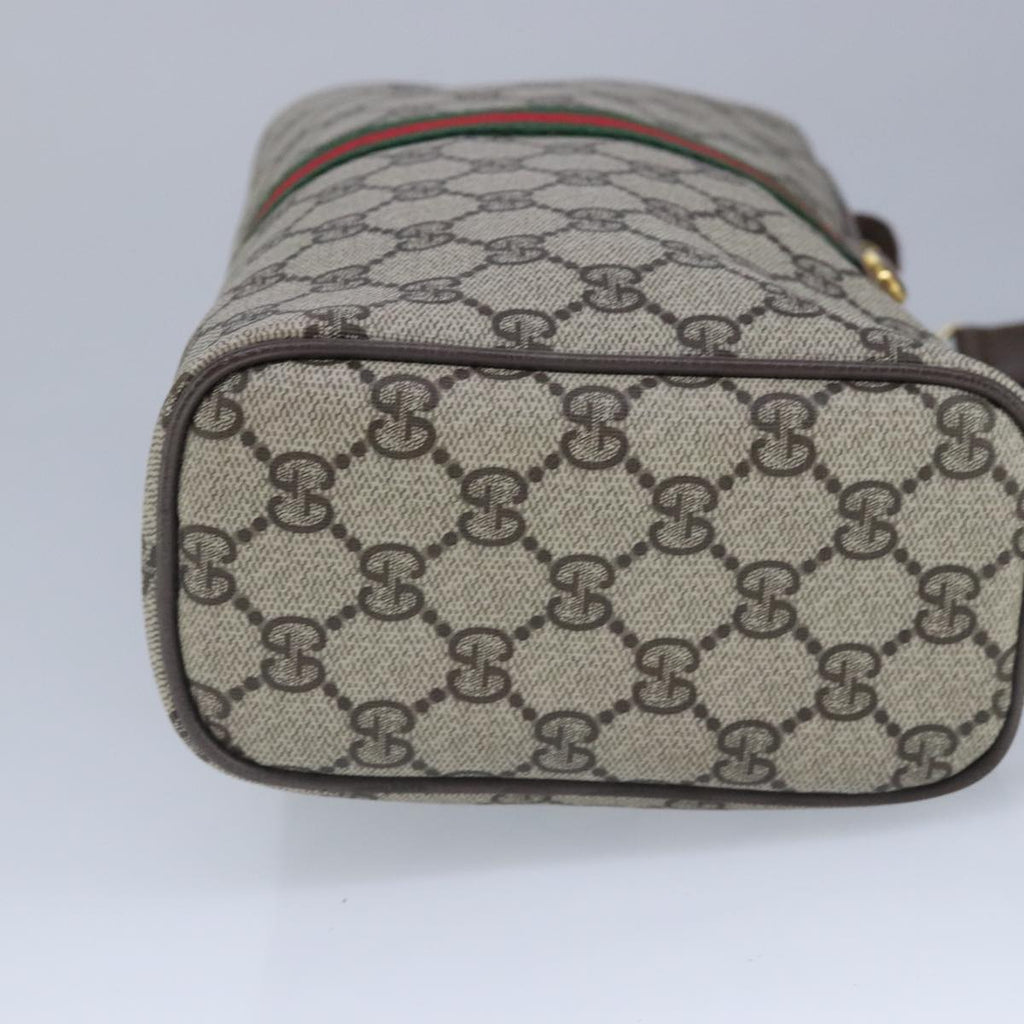 GUCCI GG Supreme Web Sherry Line Shoulder Bag PVC Beige Gold 100378