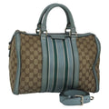GUCCI GG Canvas Boston Bag 2way Beige Peppermint Silver 247205 100379