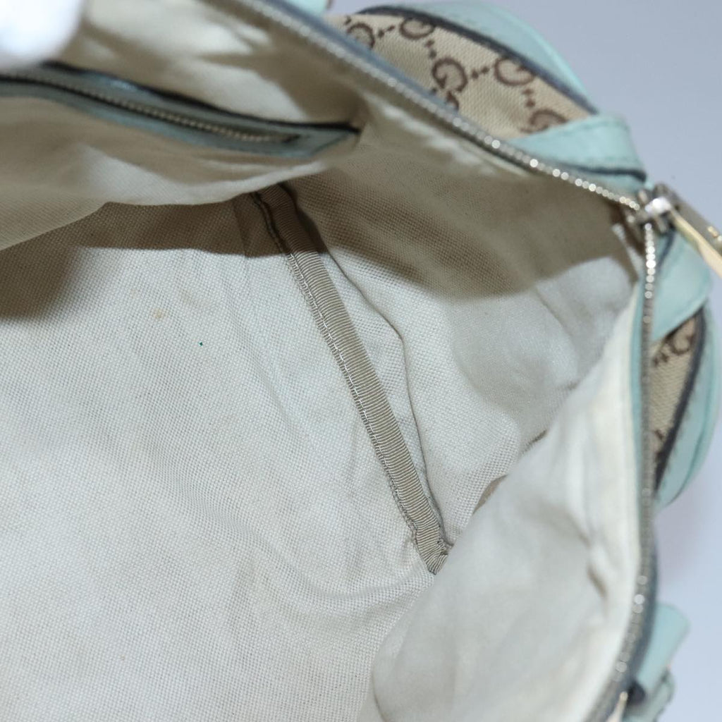 GUCCI GG Canvas Boston Bag 2way Beige Peppermint Silver 247205 100379