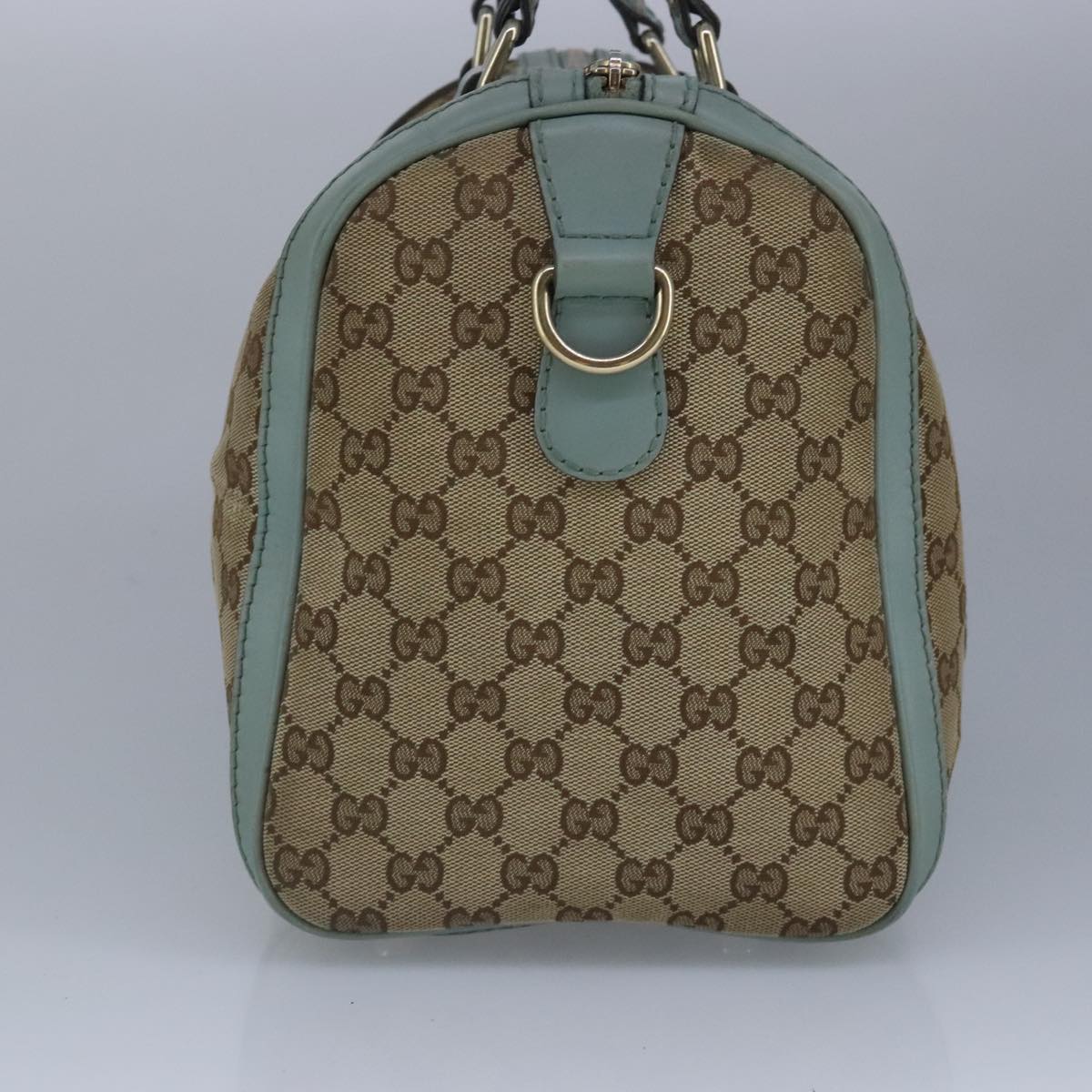 GUCCI GG Canvas Boston Bag 2way Beige Peppermint Silver 247205 100379
