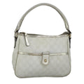 GUCCI GG Supreme Hand Bag PVC Leather White Gold 190258 100380