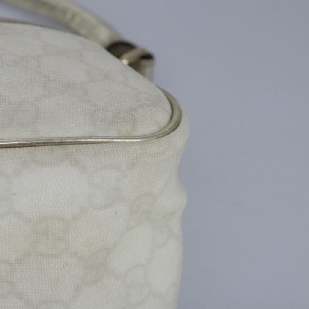 GUCCI GG Supreme Hand Bag PVC Leather White Gold 190258 100380