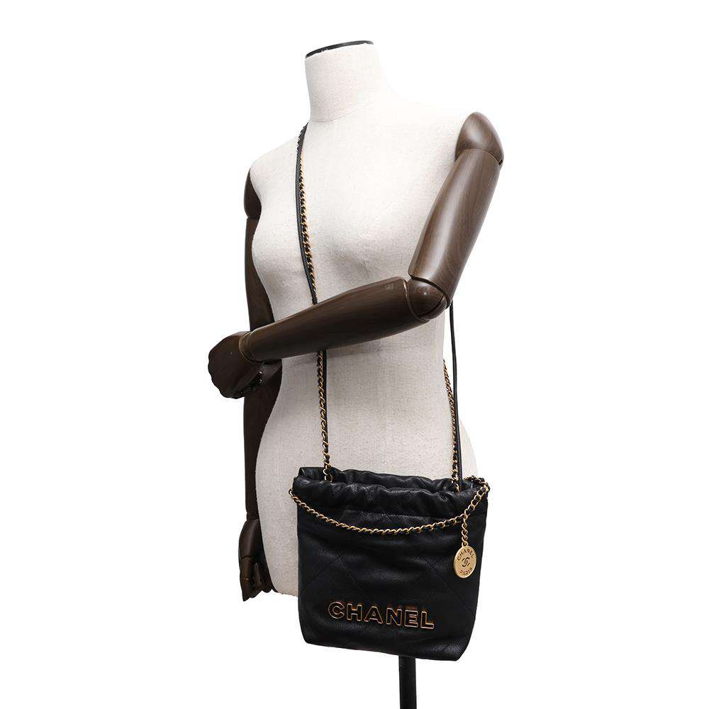 CHANEL CHANEL22 Handbag BlackAS3980 Soft Caviar Leather Size Mini