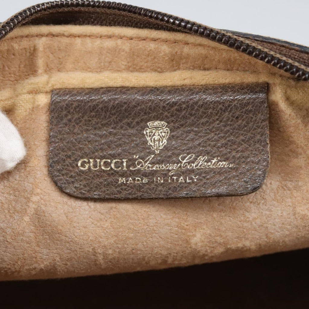 GUCCI GG Supreme Web Sherry Line Clutch Bag PVC Beige Red 89 01 012 100395