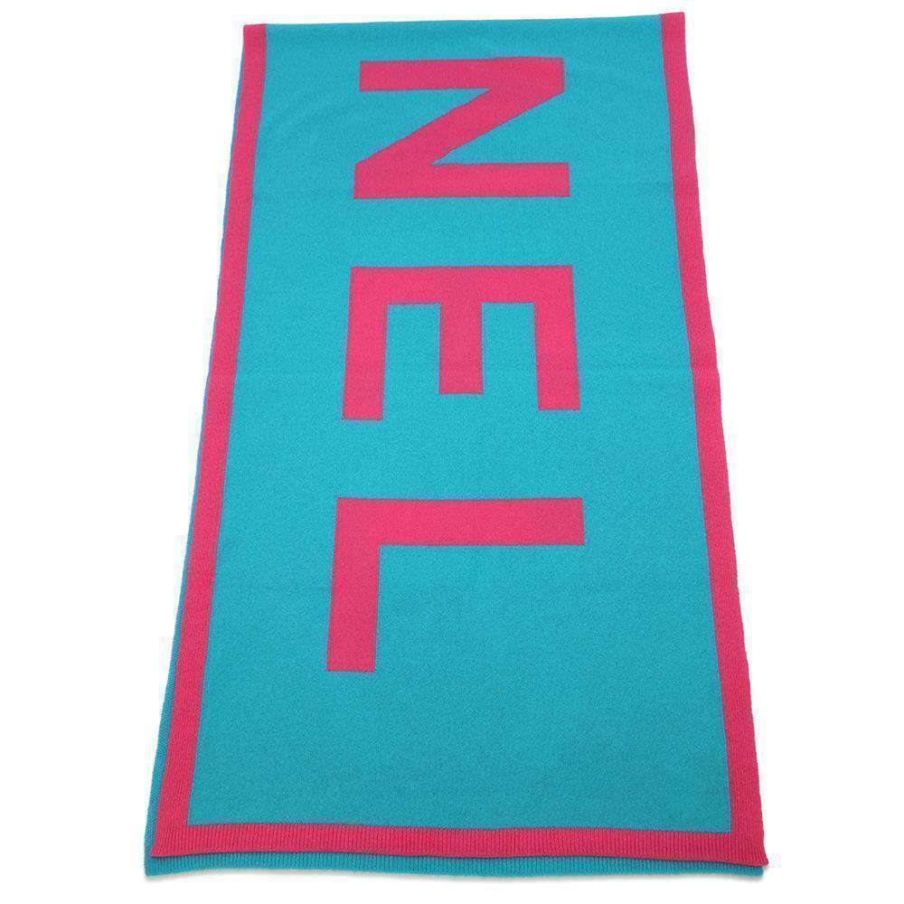 CHANEL CHANEL Logo/CC Logo Scarf Pink/Sky Blue Cashmere100%