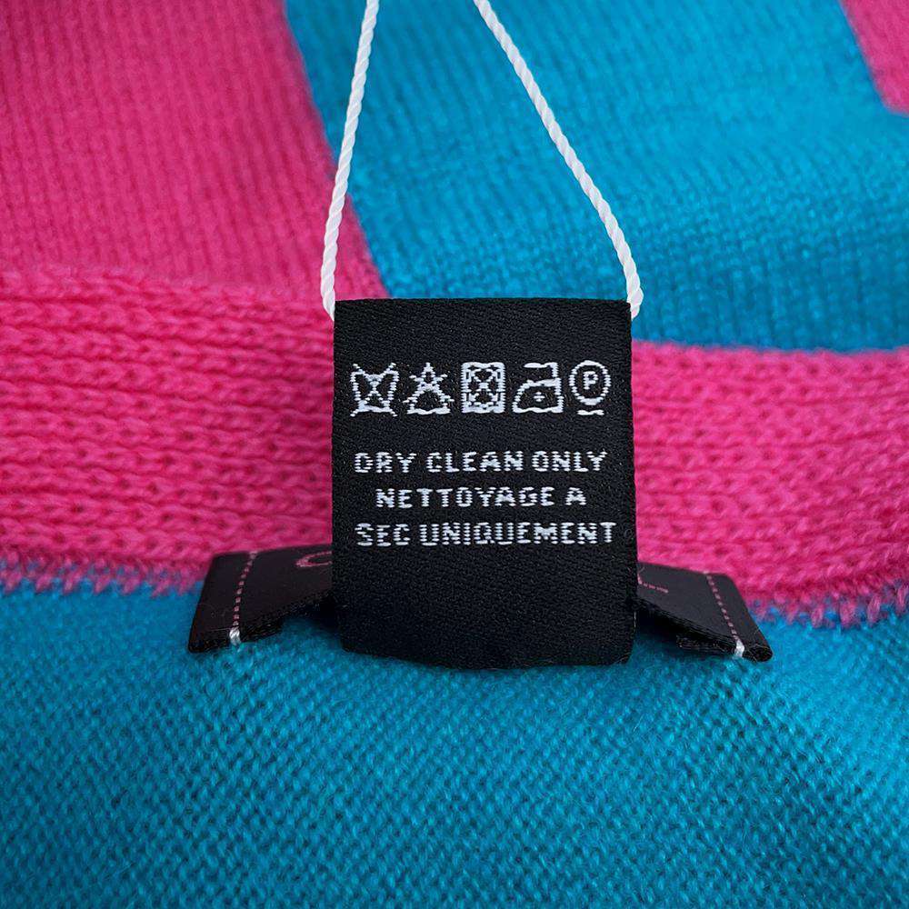 CHANEL CHANEL Logo/CC Logo Scarf Pink/Sky Blue Cashmere100%