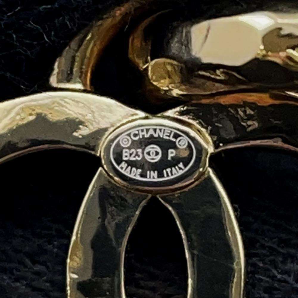 CHANEL CC Logo Rhinestone Hoop Heart GoldABA270 Metal