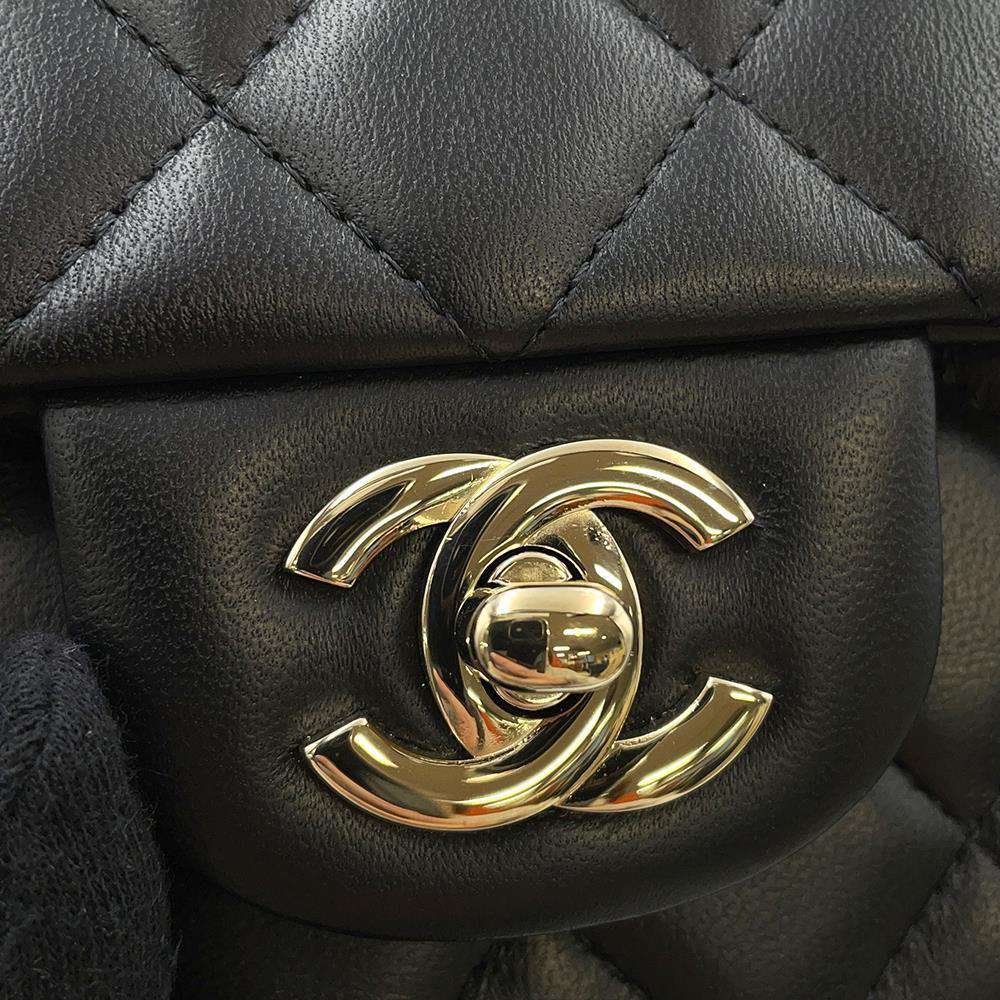 CHANEL Matelasse Single Flap ChainShoulder Bag BlackA69900 Lambskin Size 20