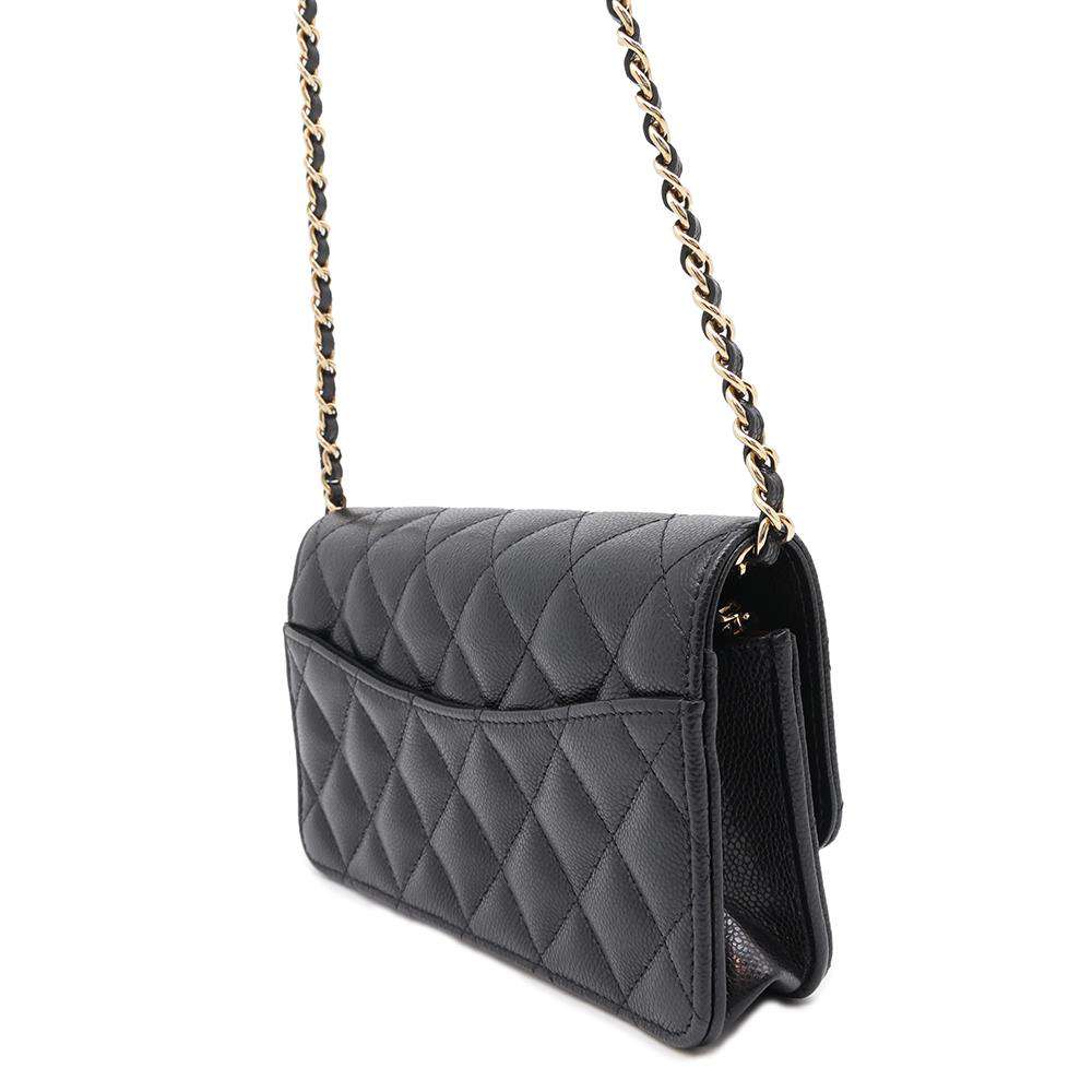 CHANEL Timeless Classics Chain Wallet BlackAP3744 Caviar Leather