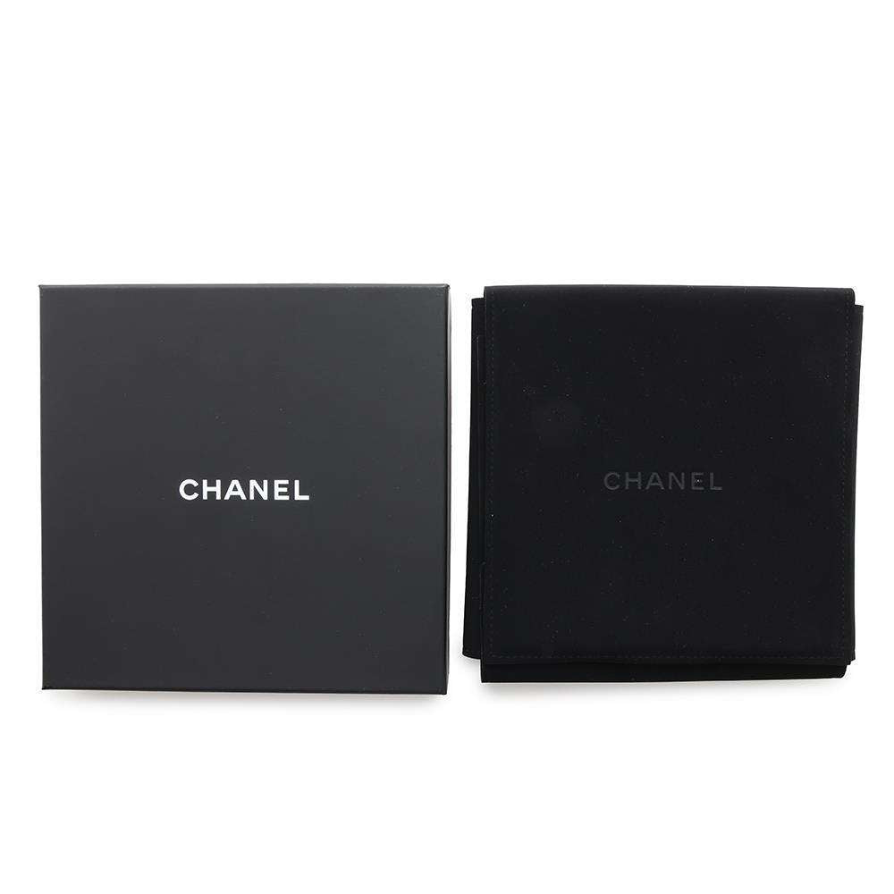 CHANEL CC Logo Flower Faux Pearl Necklace Gold Gold Plated Faux Pearl