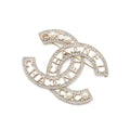 CHANEL CC Logo Pearl Brooch GoldAB4879 Gold Plated Strass