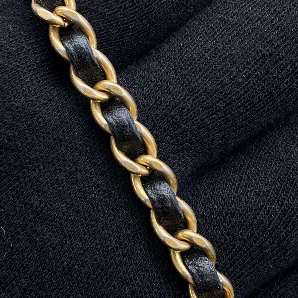 CHANEL CamelliaChainPochette BlackAP2285 Suede Metal