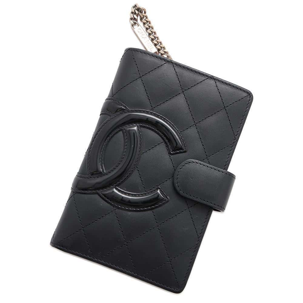 CHANEL Cambon Bifold Wallet BlackA50080 Leather/Enamel