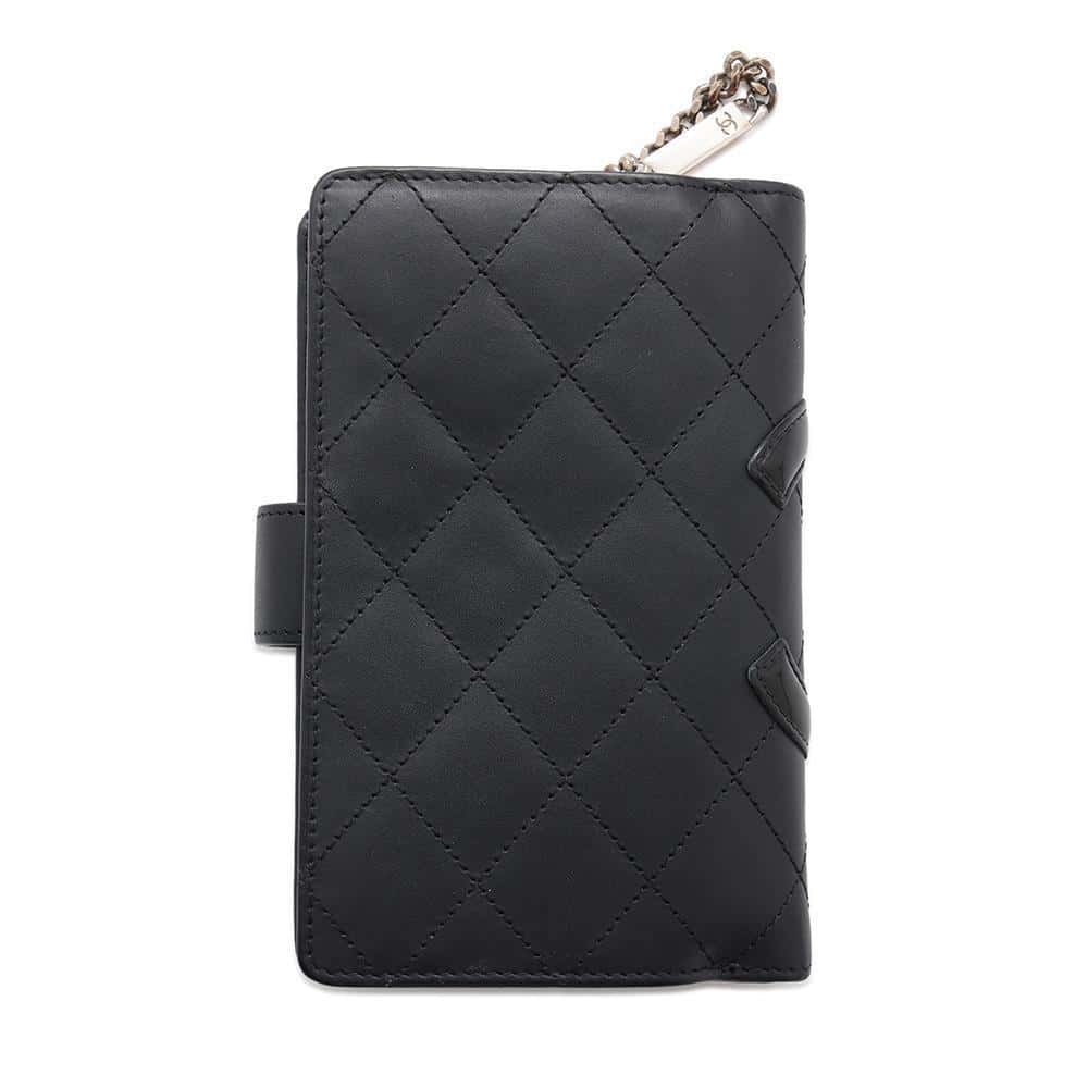 CHANEL Cambon Bifold Wallet BlackA50080 Leather/Enamel