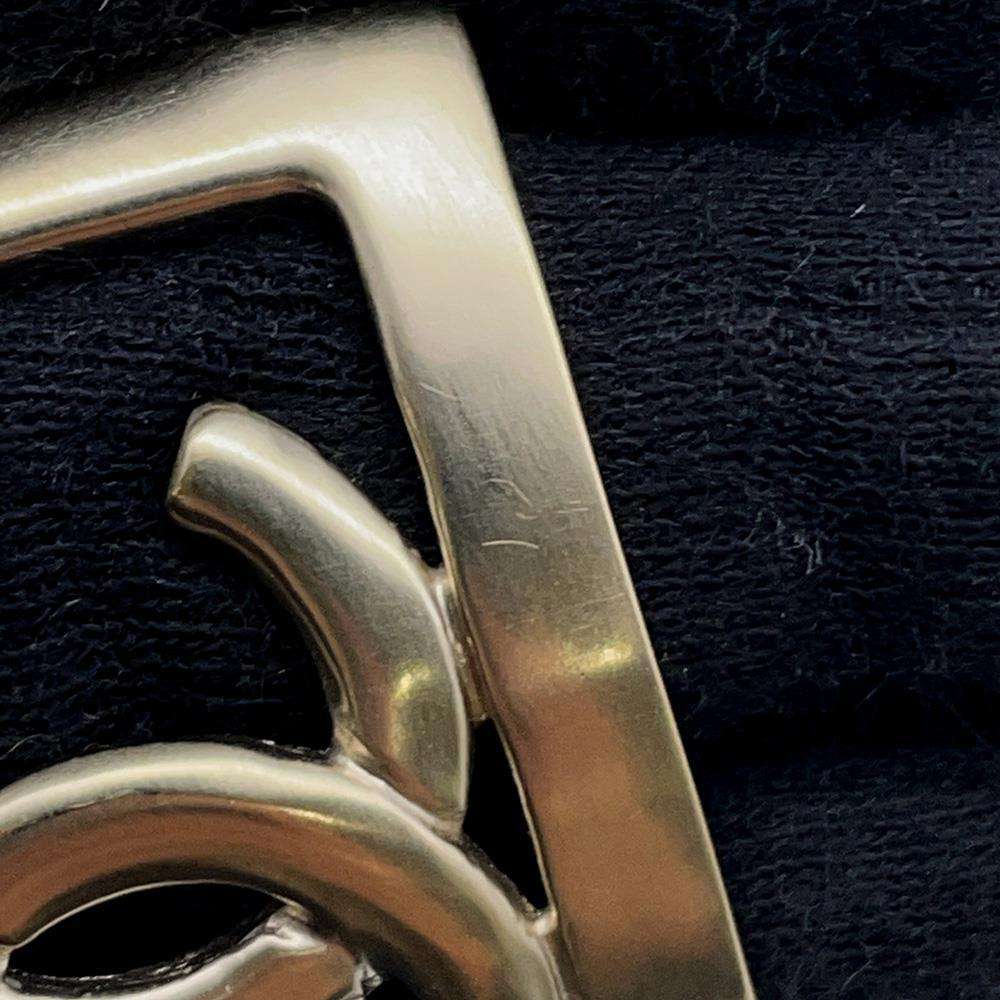 CHANEL CC Logo Bangle Champagne Gold Metal