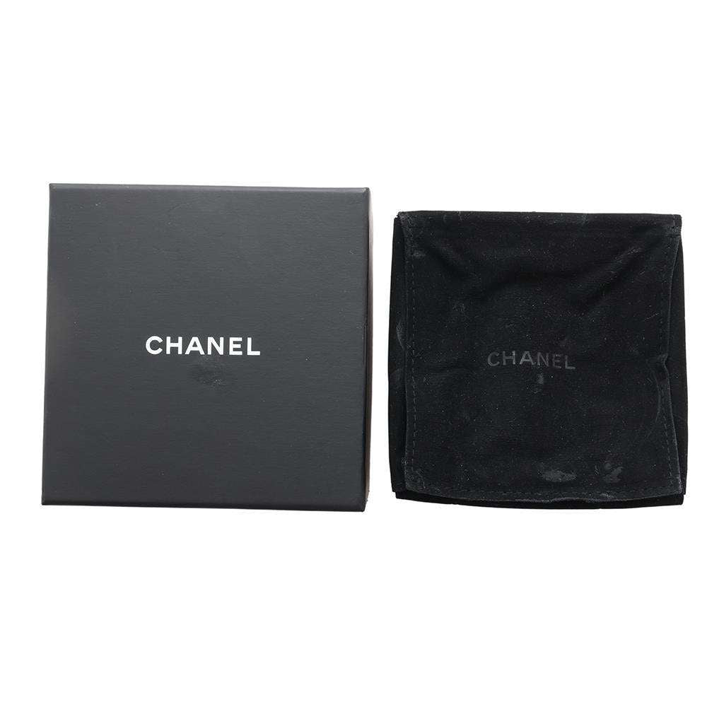 CHANEL CC Logo Bangle Champagne Gold Metal