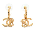CHANEL CC Logo Earrings Gold Metal