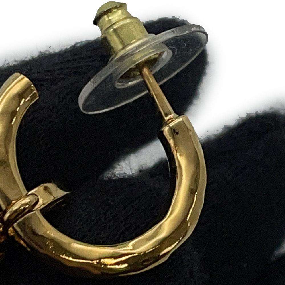 CHANEL CC Logo Earrings Gold Metal