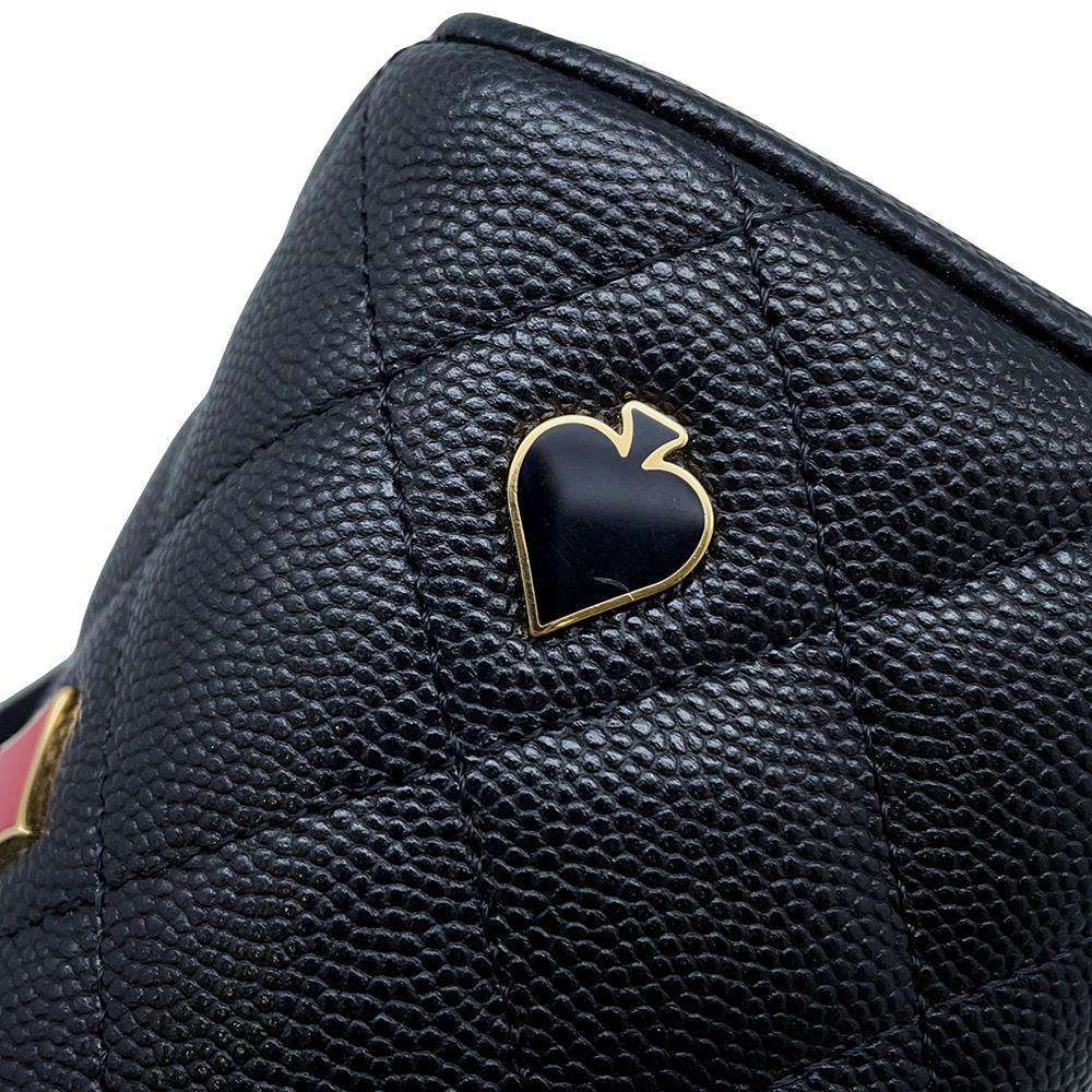 CHANEL ChainShoulder Bag Vanity Case Playing Cards BlackAP3079 Caviar Leather