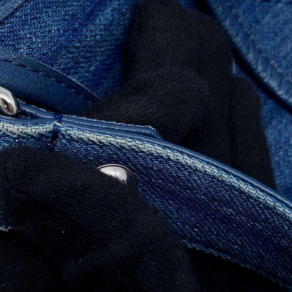 CHANEL Matelasse CC Logo Hobo Bag Blue Denim